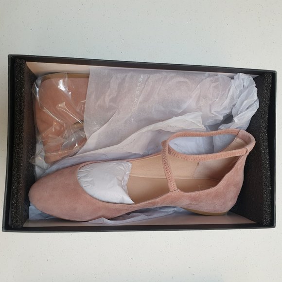 NWT Suede Dusty Pink Round Toe Mary Jane Ballet Flats - Picture 14 of 14